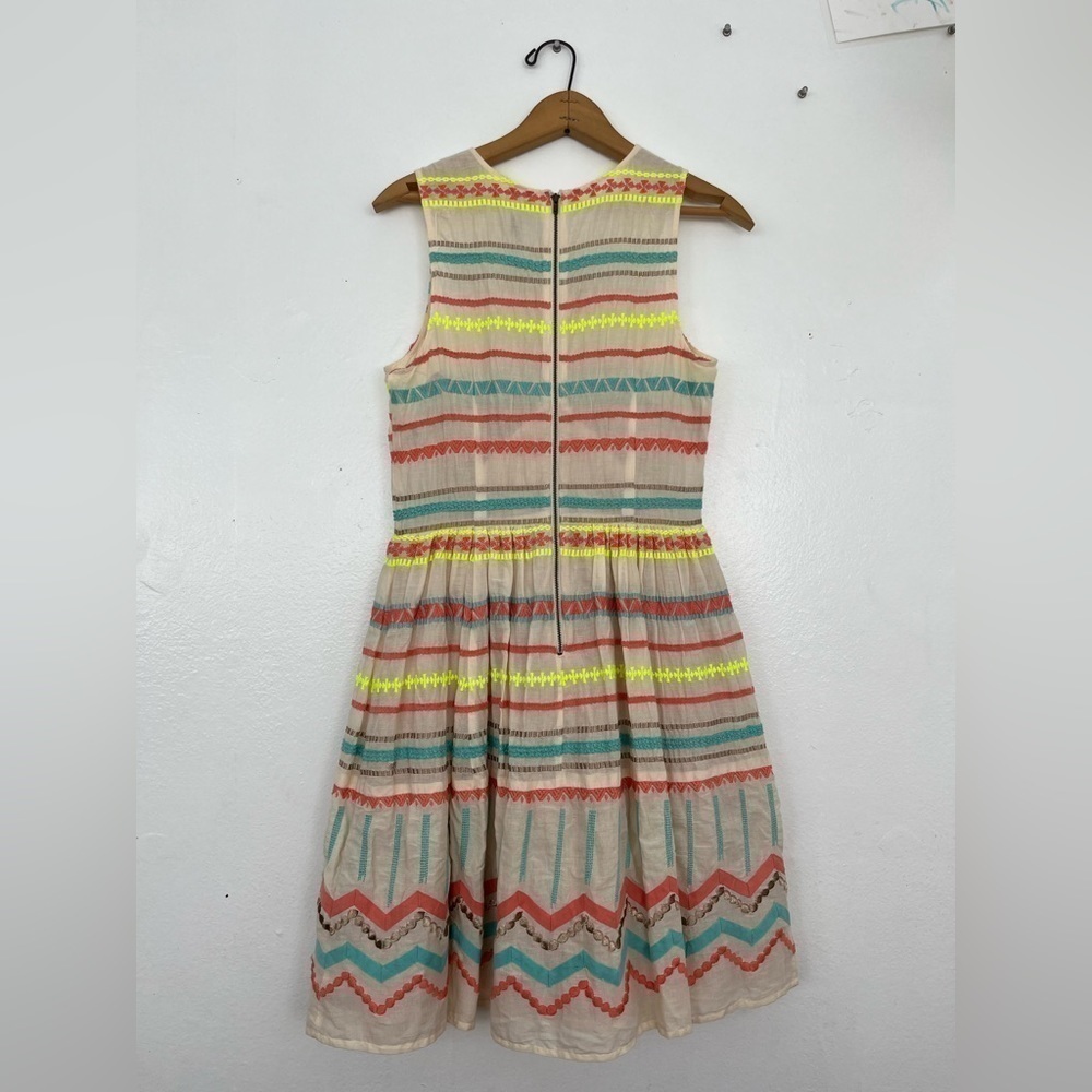 Plenty by Tracy Reese / Sunglow Neon Embroidered Fit and Flare Dress - Picture 6 of 6